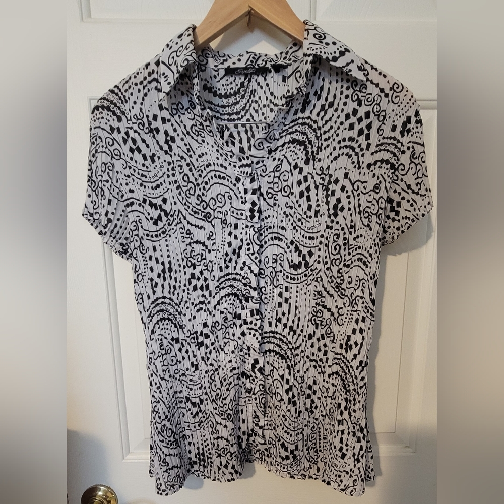 Classic Black & White Blouse